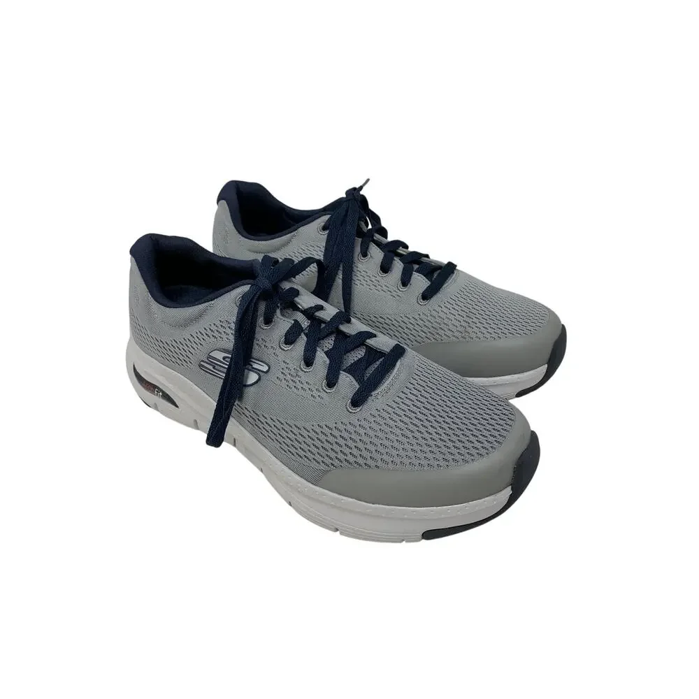 Skechers Air Cooled Arch Fit Walking Sneakers Mens Size 9 Wide Gray Blue